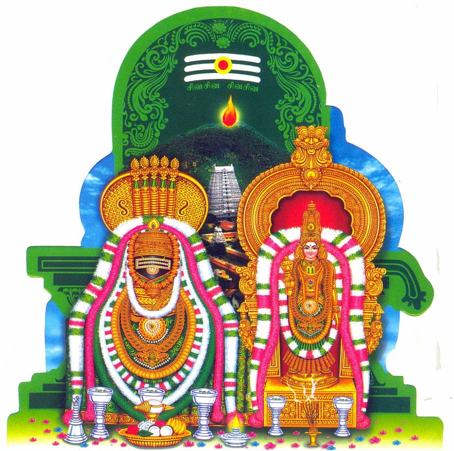 Lord Ayyappa and Maa Bhadrakali Temple Artwork with Sacred Offerings HD wallpaper