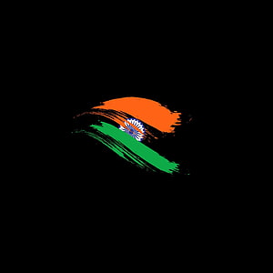 Indian National Flag Brushstroke Design on Black Background HD phone wallpaper