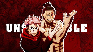 Jujutsu Kaisen Yuji Itadori and Aoi Todo Dynamic Action Illustration HD wallpaper