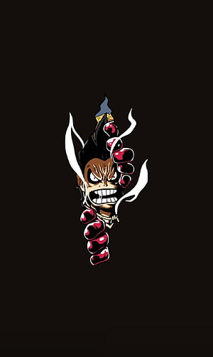One Piece Portgas D Ace Fierce Anime Illustration on Black Background HD phone wallpaper