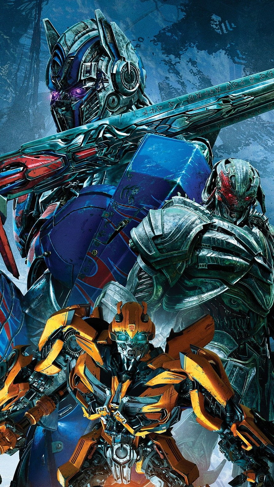 Optimus Prime, Bumblebee, and Megatron in Epic Transformers Movie Poster Art HD phone wallpaper