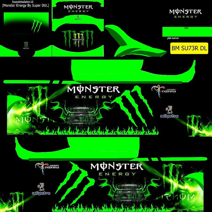 Monster Energy Bus Simulator Skin Decal Sticker Wrap Design HD phone wallpaper