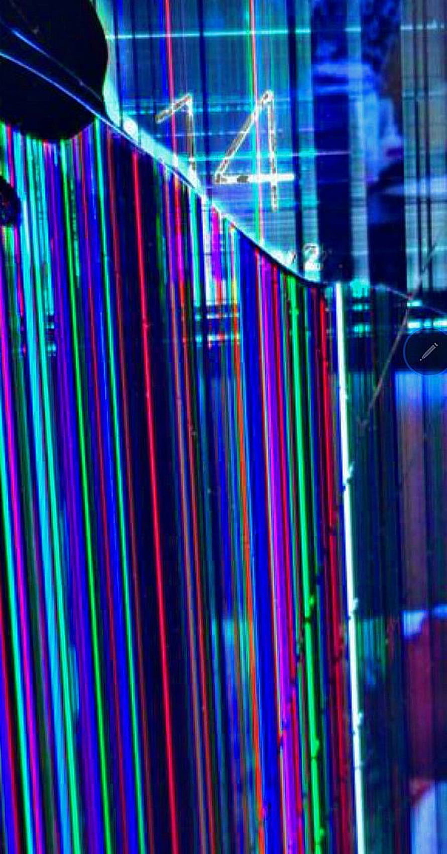 Abstract Vertical Neon Light Streaks and Digital Glitch Art Background HD phone wallpaper