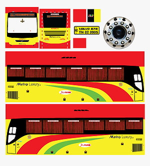 APSRTC Metro Luxury Volvo B7R Bus Livery Design Sheet HD phone wallpaper