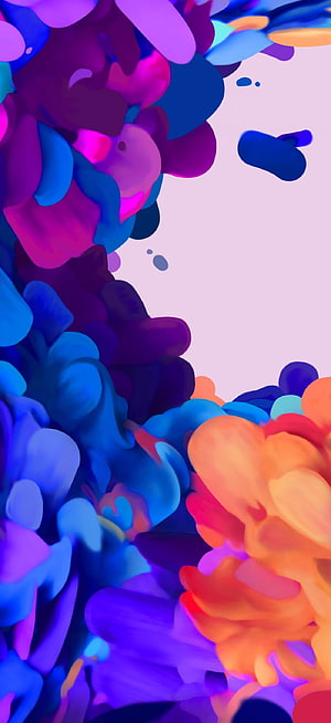 Abstract Fluid Art Wallpaper With Vibrant Blue Purple And Orange Ink Swirls HD phone wallpaper