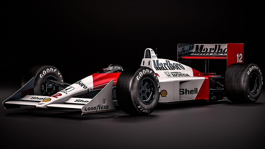McLaren MP4/4 Formula 1 Car with Marlboro and Shell Livery HD wallpaper