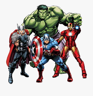 Avengers Team-Up: Thor, Hulk, Captain America, and Iron Man in Classic Comic Art Style, Avengers clipart cartoon, Avengers cartoon Transparent for on WebStockReview 2021 HD phone wallpaper