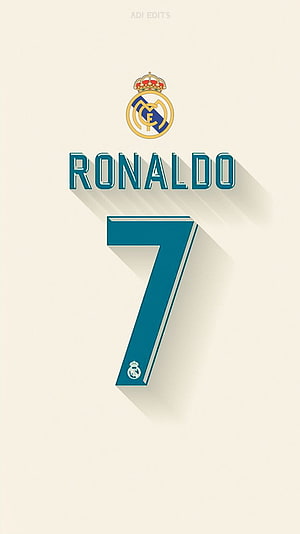 Cristiano Ronaldo Real Madrid Number 7 Minimalist Typography Wallpaper HD phone wallpaper