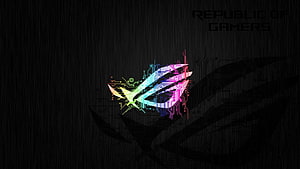 Asus ROG Republic of Gamers Circuit Board Logo on Dark Background HD wallpaper