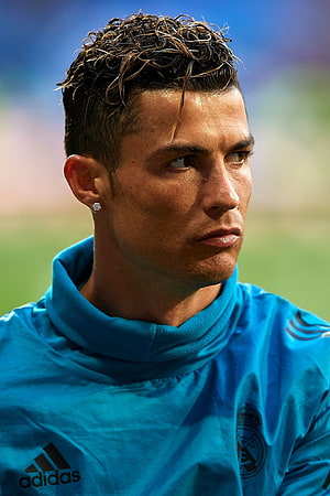 Cristiano Ronaldo in Real Madrid Training Kit Close-Up Portrait HD phone wallpaper