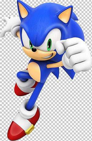 Sonic the Hedgehog 3D Character Running Pose Transparent Background HD phone wallpaper
