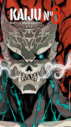 Kaiju No. 8 Monster Skull with Glowing Eyes and Energy Veins HD phone wallpaper