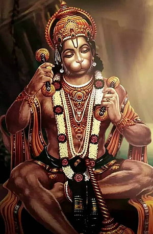 Lord Hanuman Playing Mridangam Drums in Traditional Attire and Ornate Jewelry, Hanuman Full HD phone wallpaper