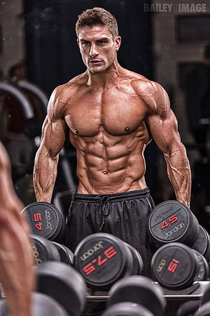 Steve Cook Muscular Physique in Gym with Dumbbells HD phone wallpaper