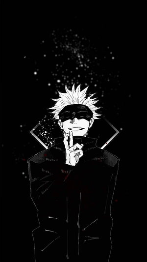 Gojo Satoru Jujutsu Kaisen Black and White Anime Character Portrait HD phone wallpaper