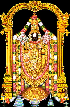 Lord Ayyappa Digital Artwork with Golden Crown and Flower Garlands HD phone wallpaper