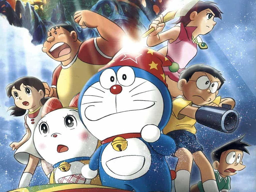 Doraemon and Friends Adventure Group Anime Poster Wallpaper HD wallpaper