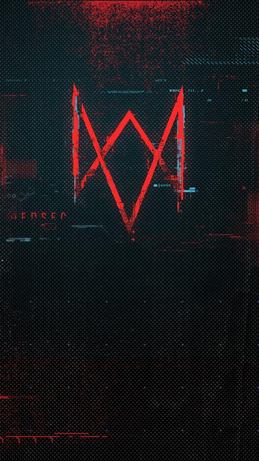 Watch Dogs Legion DedSec Glitch Art Logo on Dark Cyberpunk Background HD phone wallpaper