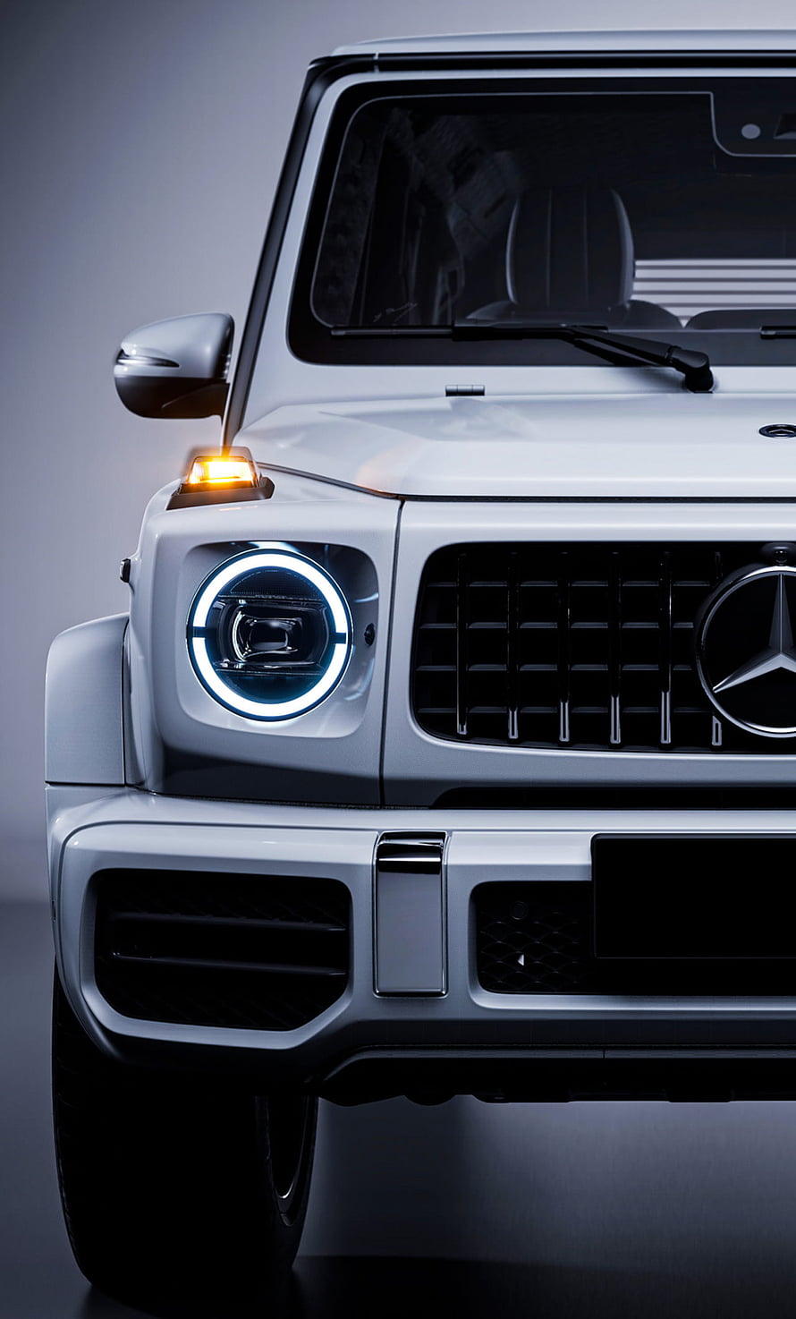 Mercedes-Benz G-Class AMG Front Detail with LED Headlights and Grille HD phone wallpaper