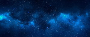 Deep Blue Cosmic Nebula With Scattered Stars And Ethereal Gas Clouds HD wallpaper