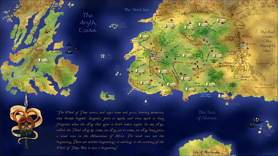 The Wheel of Time Fantasy World Map with Airth Ocean and Dead Sea HD wallpaper