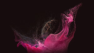 Abstract Pink and Purple Particle Splash on Dark Background HD wallpaper