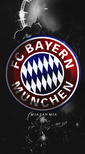 FC Bayern Munich Logo Wallpaper with Mia San Mia Slogan HD phone wallpaper