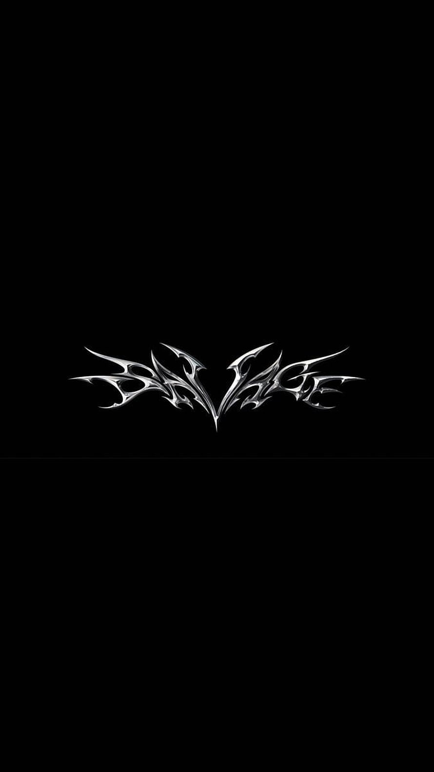 AESPA Savage Stylized Metallic Typography on Black Background HD phone wallpaper