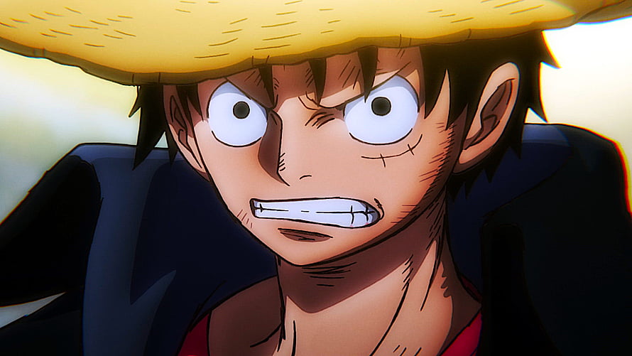 Monkey D. Luffy Intense Close-Up Portrait With Straw Hat And Scar HD wallpaper
