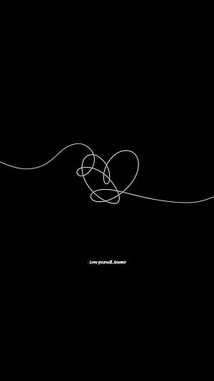 Minimalist Continuous Line Art Heart With Love Yourself Quote On Black Background HD phone wallpaper