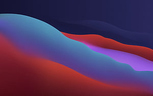 Abstract 3D Render of Smooth Wavy Surfaces in Blue, Red, and Purple HD wallpaper