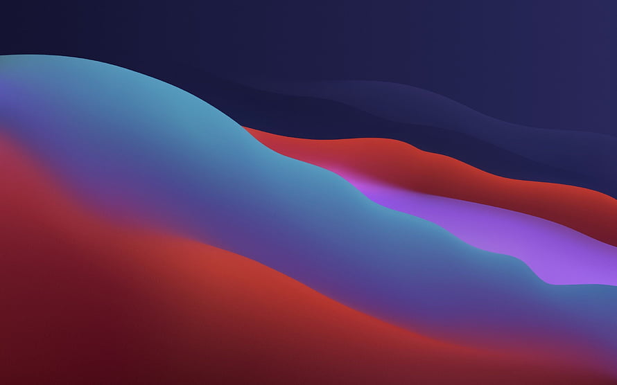 Abstract 3D Render of Smooth Wavy Surfaces in Blue, Red, and Purple HD wallpaper