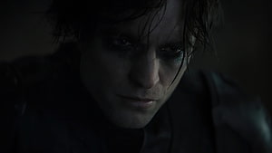 Dark and moody close-up of a man with intense eyes and messy hair in a cinematic scene, The Batman Movie Robert Pattinson PC, batman robert pattinson HD wallpaper