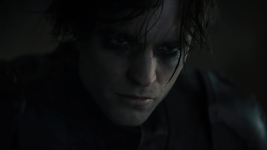 Dark and moody close-up of a man with intense eyes and messy hair in a cinematic scene, The Batman Movie Robert Pattinson PC, batman robert pattinson HD wallpaper