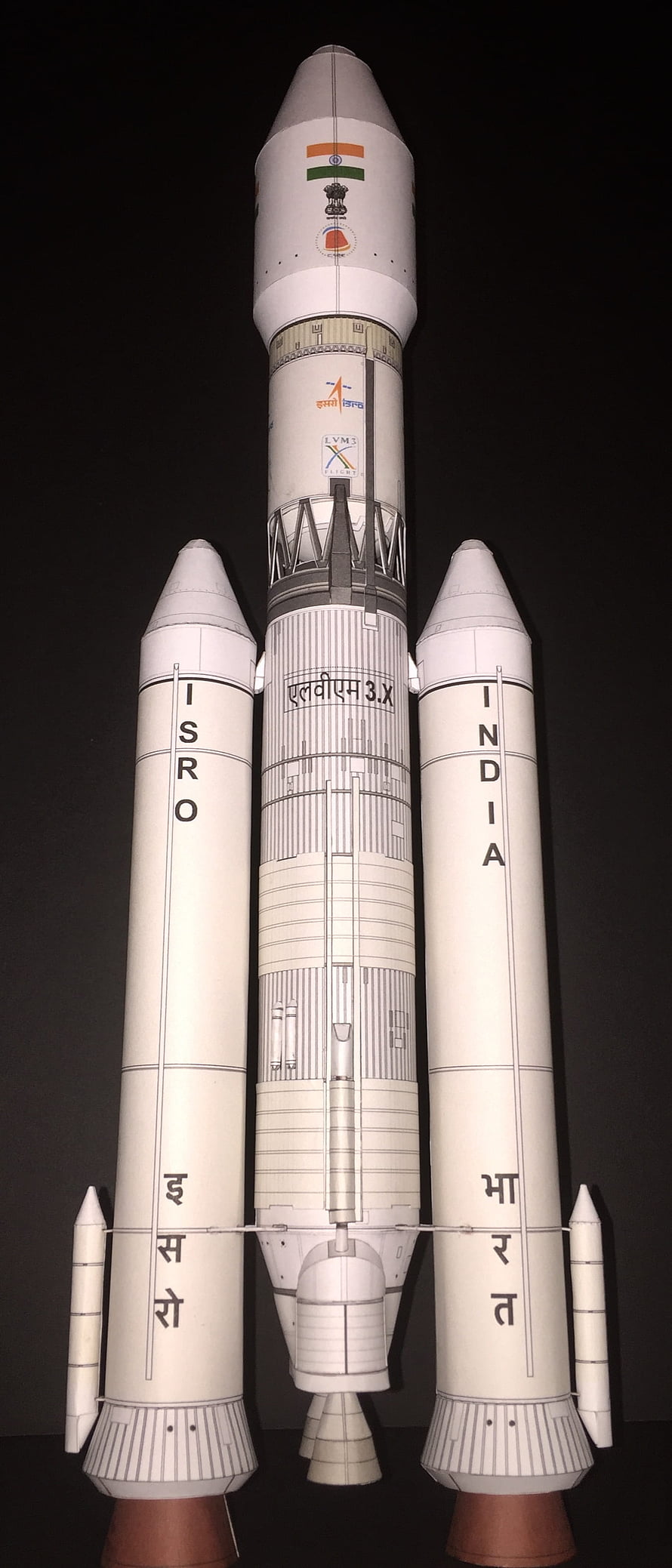 ISRO GSLV Mk III Rocket Paper Model with India Flag and Boosters HD phone wallpaper