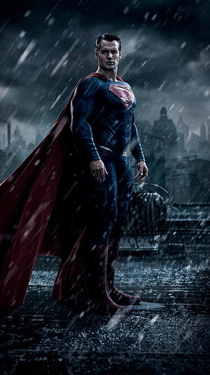 Henry Cavill as Superman in Batman v Superman: Dawn of Justice Standing in the Rain, Batman v Superman: Dawn of Justice, superman henry cavill HD phone wallpaper
