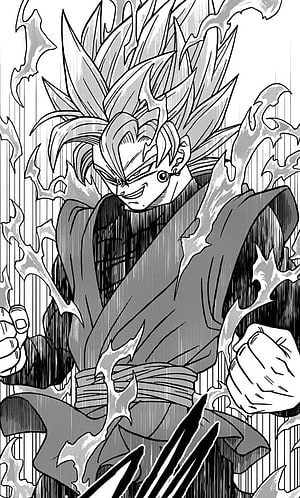 Goku Black Super Saiyan Manga Panel with Energy Aura HD phone wallpaper