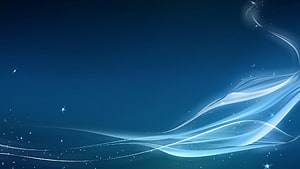 Abstract Blue Background With Glowing White Ribbons And Sparkles HD wallpaper