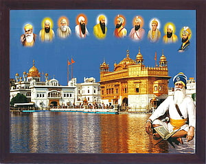 The Ten Sikh Gurus and the Golden Temple at Harmandir Sahib HD wallpaper