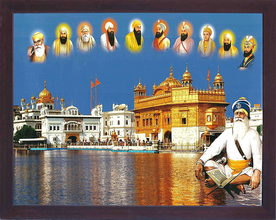 The Ten Sikh Gurus and the Golden Temple at Harmandir Sahib HD wallpaper