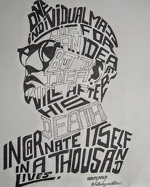 Subhas Chandra Bose typographic portrait with inspirational quote lettering HD phone wallpaper