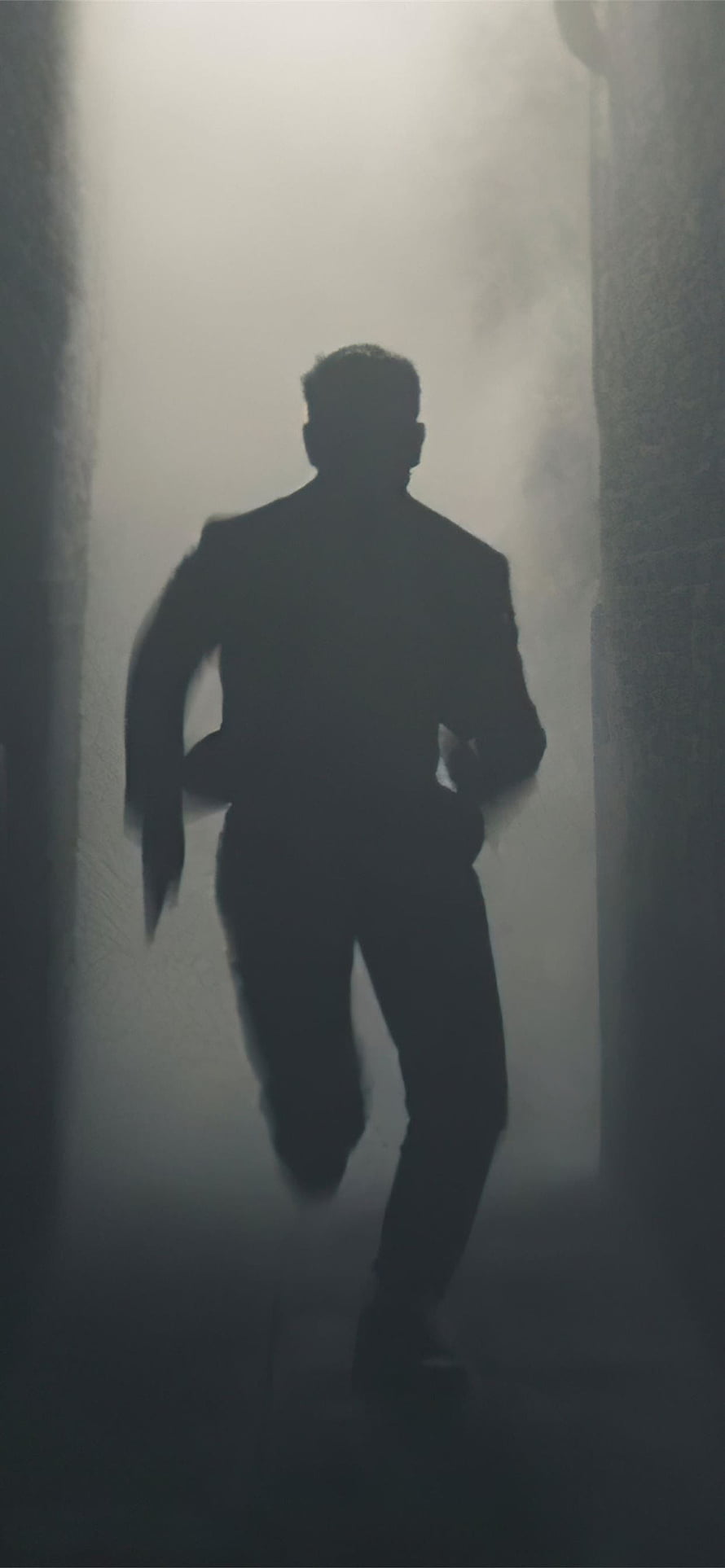 Mission Impossible 7 Silhouette Walking Through Foggy Urban Alley HD phone wallpaper