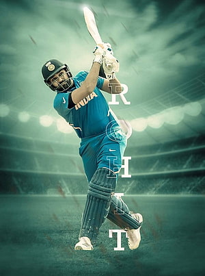 Rohit Sharma in India ODI Kit Executing a Powerful Cricket Cover Drive HD phone wallpaper