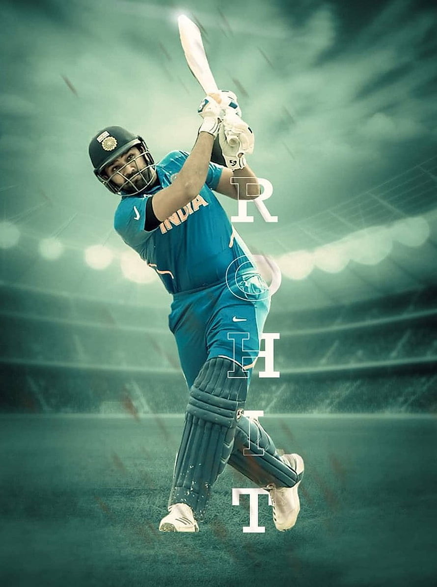Rohit Sharma in India ODI Kit Executing a Powerful Cricket Cover Drive HD phone wallpaper