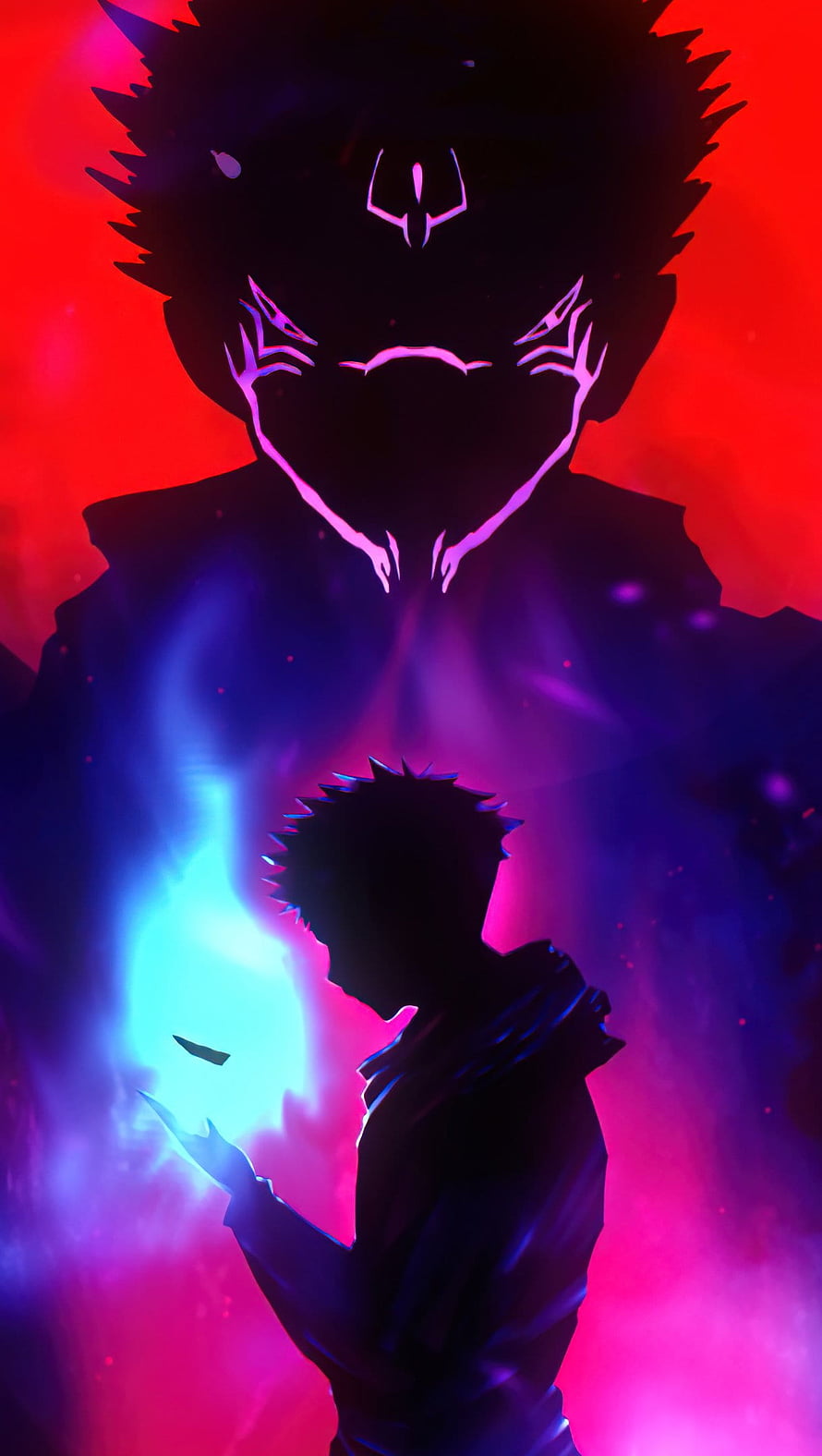 Naruto Uzumaki and Kurama Silhouette Anime Wallpaper HD phone wallpaper