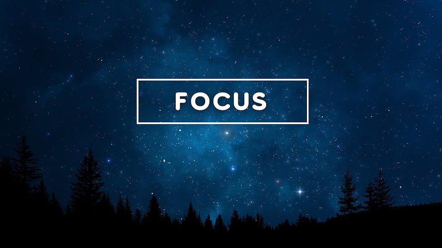 Focus Motivation Starry Night Sky Forest Silhouette Desktop Wallpaper HD wallpaper