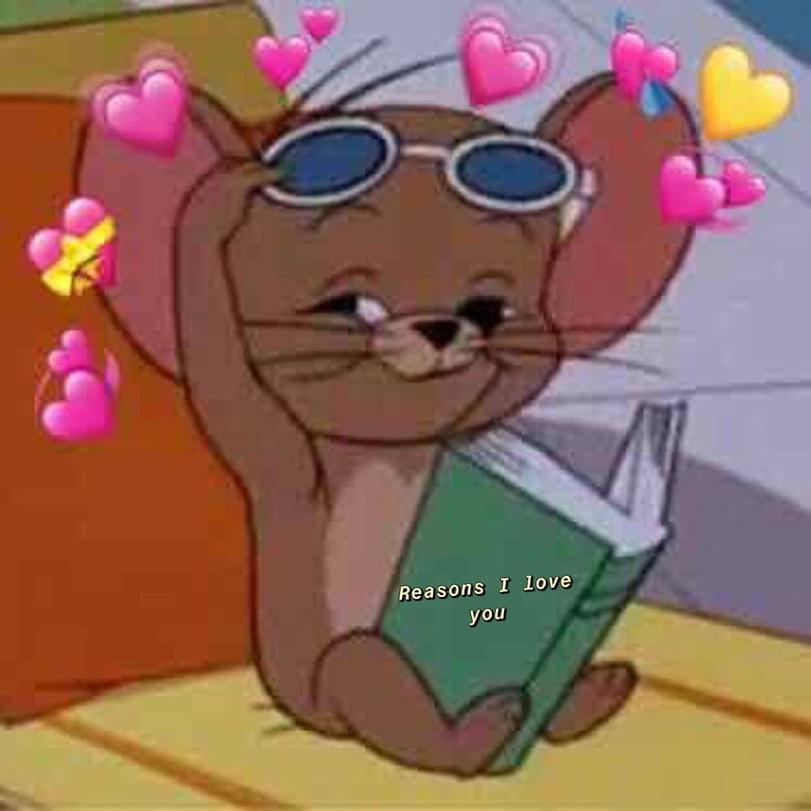 Jerry the Mouse from Tom and Jerry Wearing Sunglasses and Reading a Book Surrounded by Hearts HD phone wallpaper