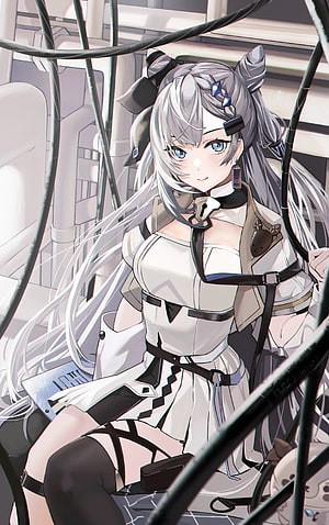 Vestia Zeta Anime Character in White Tactical Outfit with Silver Hair and Blue Eyes HD phone wallpaper