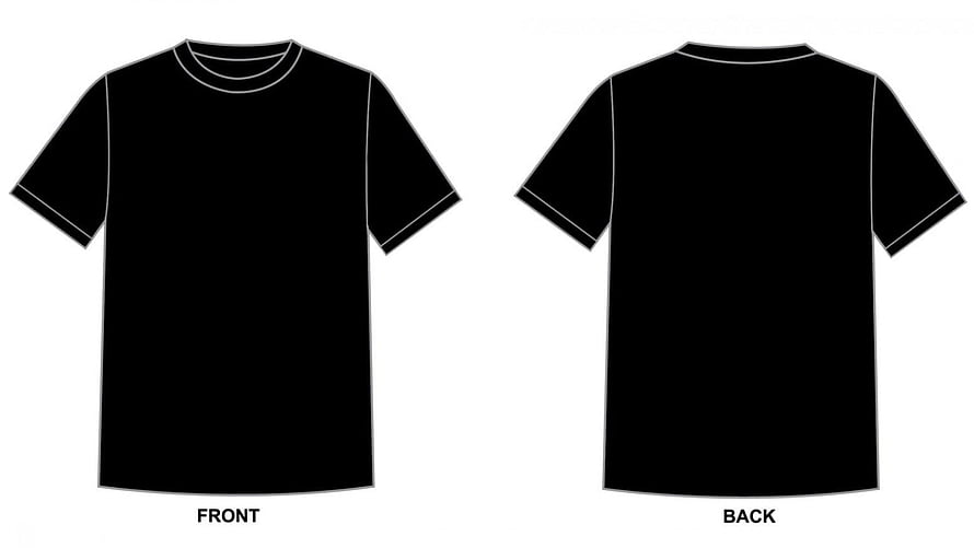 Black T-Shirt Mockup Template Front and Back View for Custom Design HD wallpaper