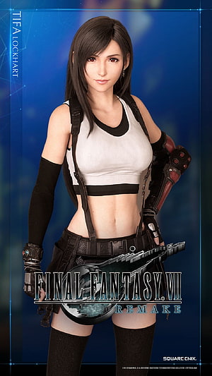 Tifa Lockhart Character Portrait from Final Fantasy VII Remake HD phone wallpaper
